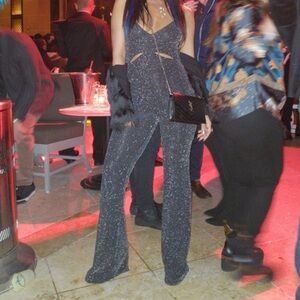 BCBGMaxAzria Sparkling Black Jumpsuit